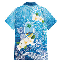 Hafa Adai Guam Chamorro Personalized Family Matching Off The Shoulder Long Sleeve Dress and Hawaiian Shirt Ocean Blue Latte Stone with Guasali - Polynesian Pride