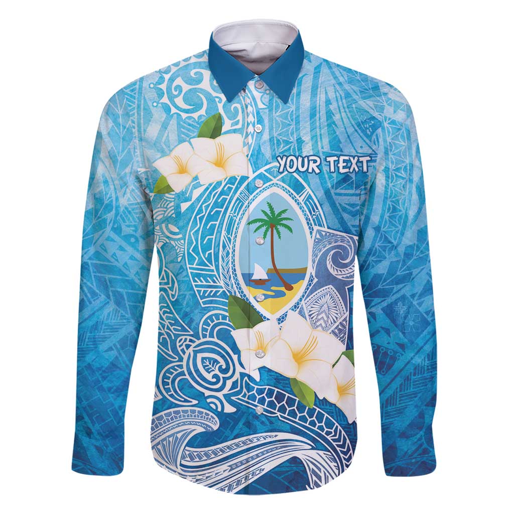 Hafa Adai Guam Chamorro Personalized Family Matching Off Shoulder Maxi Dress and Hawaiian Shirt Ocean Blue Latte Stone with Guasali - Polynesian Pride