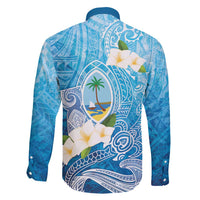 Hafa Adai Guam Chamorro Personalized Family Matching Off Shoulder Maxi Dress and Hawaiian Shirt Ocean Blue Latte Stone with Guasali - Polynesian Pride