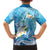 Hafa Adai Guam Chamorro Personalized Family Matching Short Sleeve Bodycon Dress and Hawaiian Shirt Ocean Blue Latte Stone with Guasali - Polynesian Pride