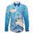 Hafa Adai Guam Chamorro Personalized Family Matching Short Sleeve Bodycon Dress and Hawaiian Shirt Ocean Blue Latte Stone with Guasali - Polynesian Pride