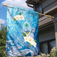 Hafa Adai Guam Chamorro Personalized Garden Flag Ocean Blue Latte Stone with Guasali - Polynesian Pride