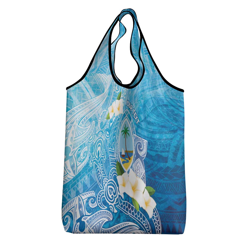 Hafa Adai Guam Chamorro Personalized Grocery Bag Ocean Blue Latte Stone with Guasali - Polynesian Pride