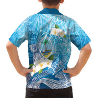 Hafa Adai Guam Chamorro Personalized Hawaiian Shirt Ocean Blue Latte Stone with Guasali - Polynesian Pride
