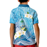 Hafa Adai Guam Chamorro Personalized Kid Polo Shirt Ocean Blue Latte Stone with Guasali - Polynesian Pride