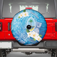 Hafa Adai Guam Chamorro Personalized Spare Tire Cover Ocean Blue Latte Stone with Guasali - Polynesian Pride