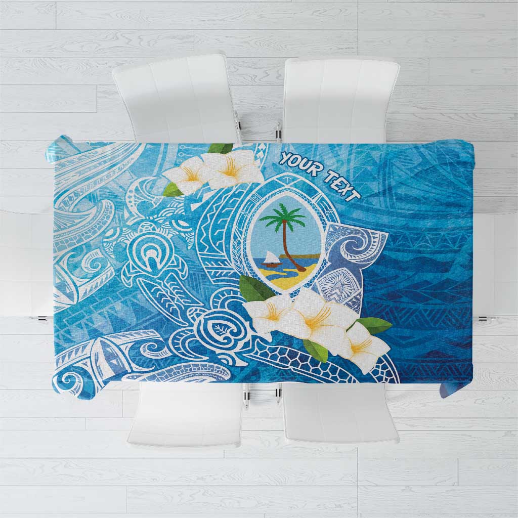 Hafa Adai Guam Chamorro Personalized Tablecloth Ocean Blue Latte Stone with Guasali - Polynesian Pride
