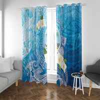 Hafa Adai Guam Chamorro Personalized Window Curtain Ocean Blue Latte Stone with Guasali - Polynesian Pride