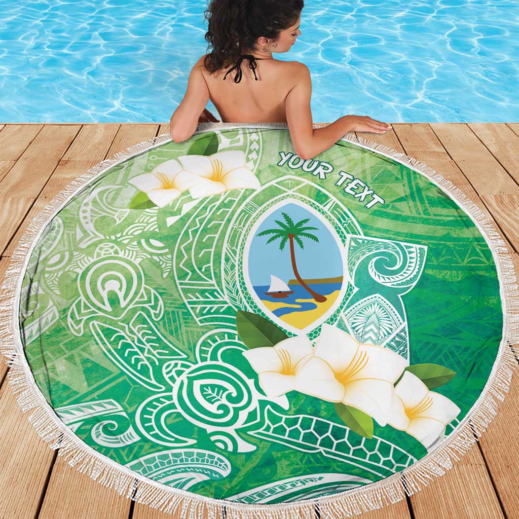 Hafa Adai Guam Chamorro Personalized Beach Blanket Summer Green Latte Stone with Guasali - Polynesian Pride