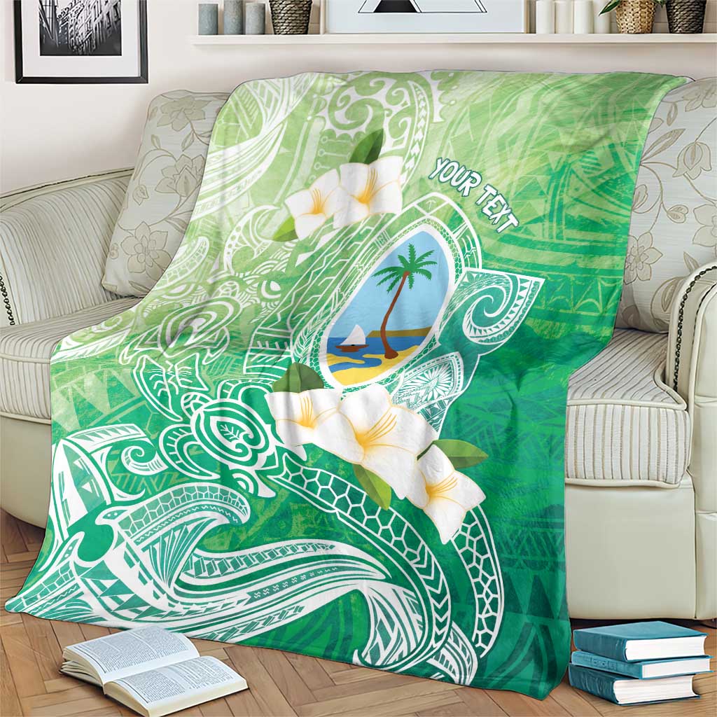 Hafa Adai Guam Chamorro Personalized Blanket Summer Green Latte Stone with Guasali - Polynesian Pride