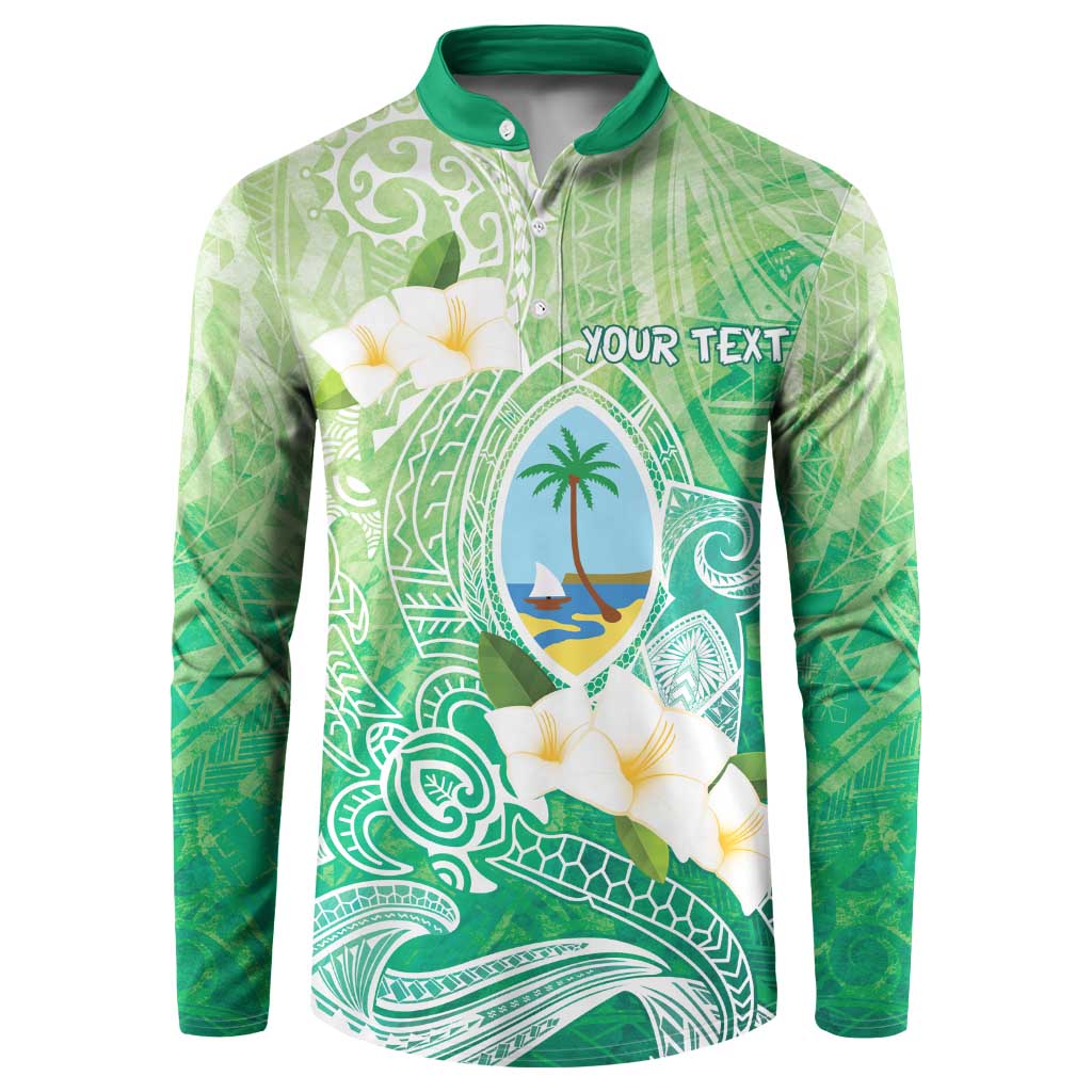 Hafa Adai Guam Chamorro Personalized Button Sweatshirt Summer Green Latte Stone with Guasali - Polynesian Pride