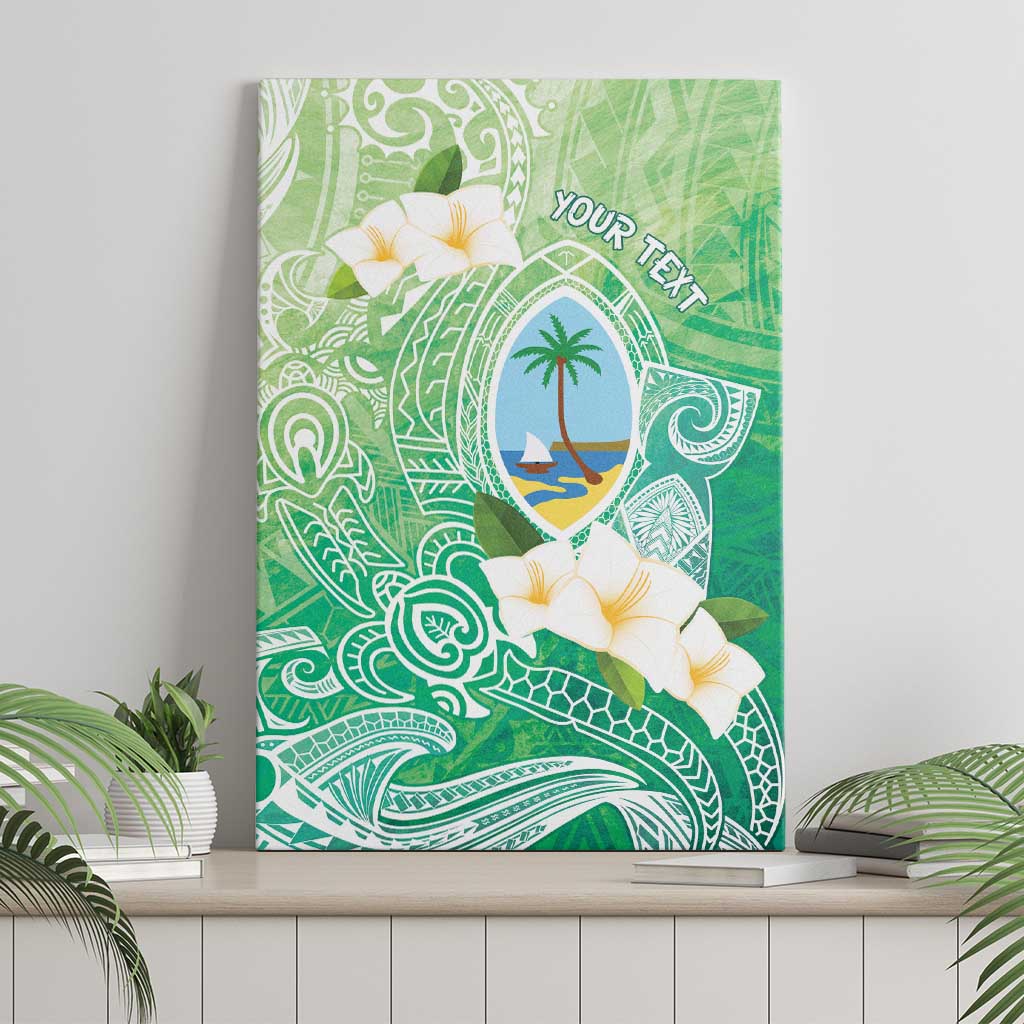 Hafa Adai Guam Chamorro Personalized Canvas Wall Art Summer Green Latte Stone with Guasali - Polynesian Pride