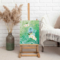 Hafa Adai Guam Chamorro Personalized Canvas Wall Art Summer Green Latte Stone with Guasali - Polynesian Pride