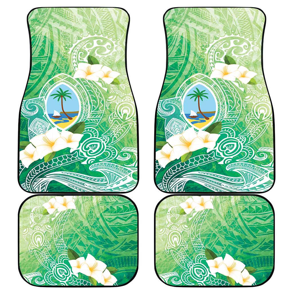 Hafa Adai Guam Chamorro Personalized Car Mats Summer Green Latte Stone with Guasali - Polynesian Pride