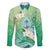 Hafa Adai Guam Chamorro Personalized Family Matching Long Sleeve Bodycon Dress and Hawaiian Shirt Summer Green Latte Stone with Guasali - Polynesian Pride