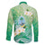 Hafa Adai Guam Chamorro Personalized Family Matching Long Sleeve Bodycon Dress and Hawaiian Shirt Summer Green Latte Stone with Guasali - Polynesian Pride