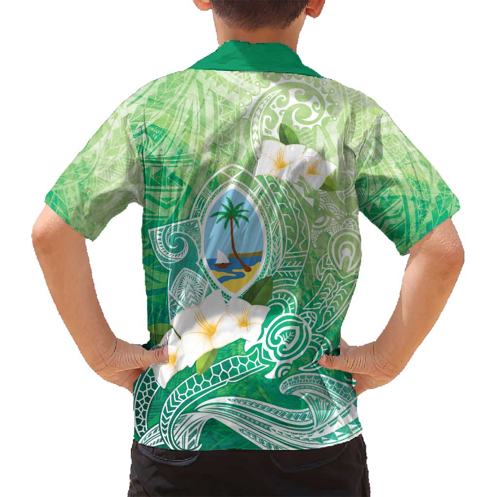 Hafa Adai Guam Chamorro Personalized Family Matching Off Shoulder Maxi Dress and Hawaiian Shirt Summer Green Latte Stone with Guasali LT7 - Polynesian Pride