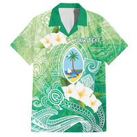 Hafa Adai Guam Chamorro Personalized Hawaiian Shirt Summer Green Latte Stone with Guasali - Polynesian Pride