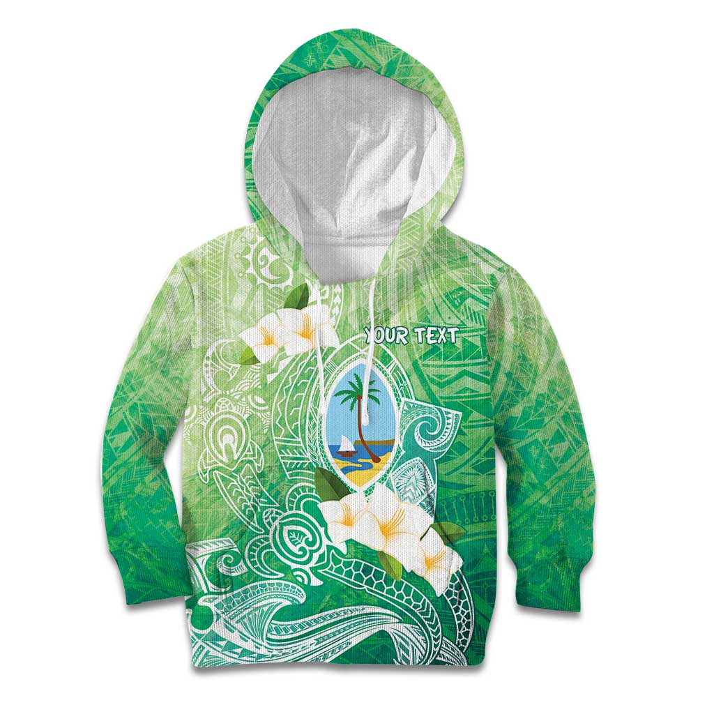 Hafa Adai Guam Chamorro Personalized Kid Hoodie Summer Green Latte Stone with Guasali - Polynesian Pride