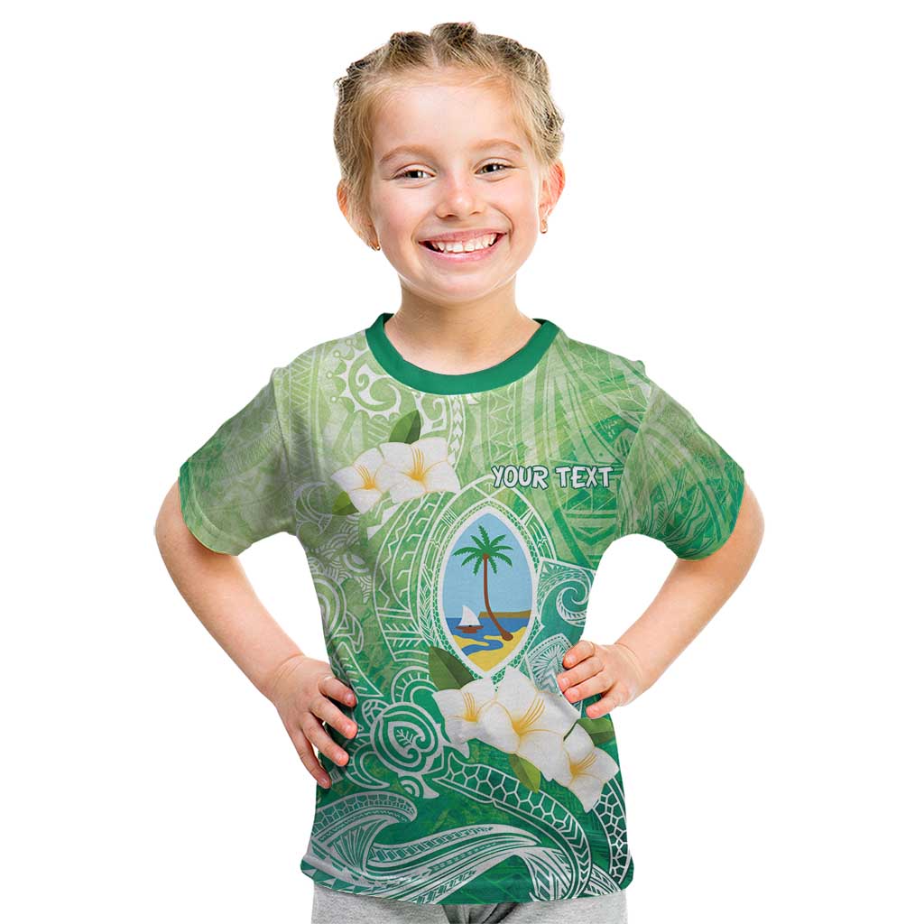 Hafa Adai Guam Chamorro Personalized Kid T Shirt Summer Green Latte Stone with Guasali - Polynesian Pride