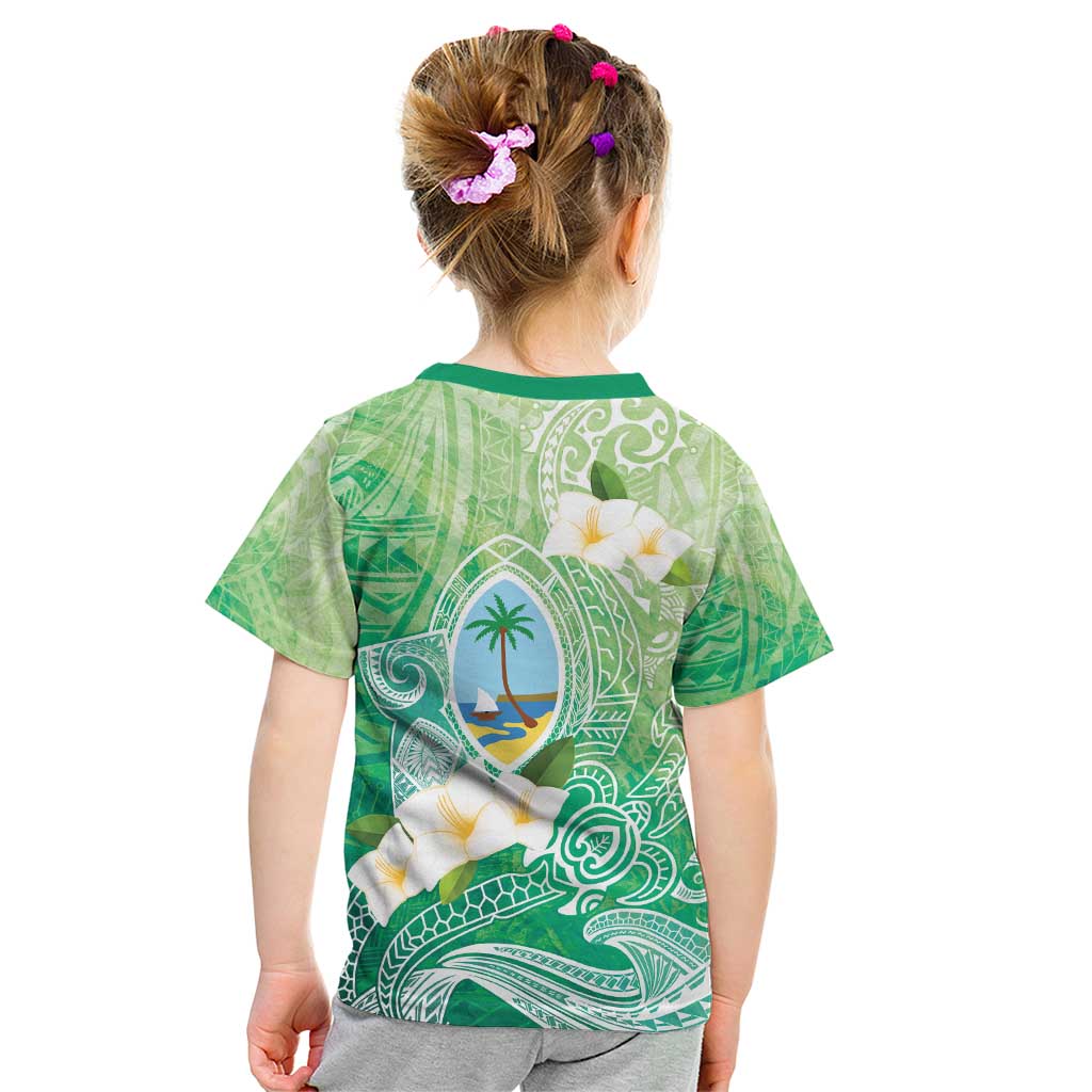 Hafa Adai Guam Chamorro Personalized Kid T Shirt Summer Green Latte Stone with Guasali - Polynesian Pride