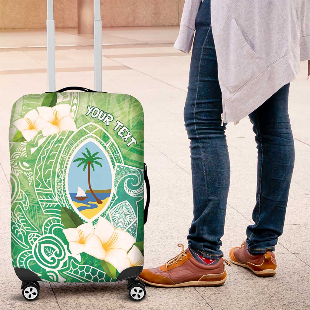 Hafa Adai Guam Chamorro Personalized Luggage Cover Summer Green Latte Stone with Guasali - Polynesian Pride