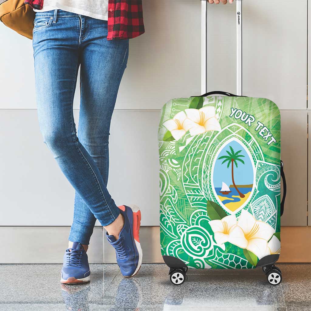 Hafa Adai Guam Chamorro Personalized Luggage Cover Summer Green Latte Stone with Guasali - Polynesian Pride