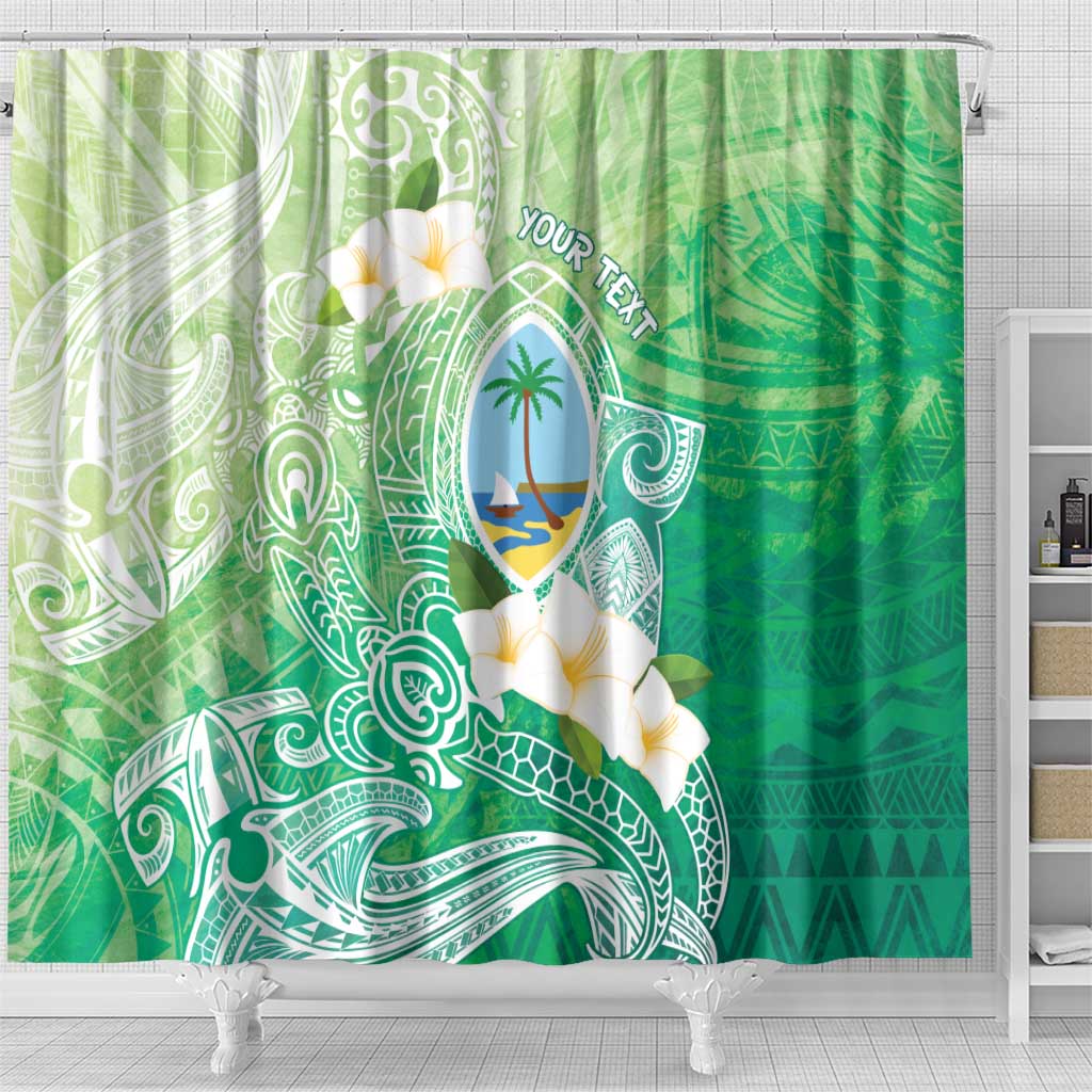 Hafa Adai Guam Chamorro Personalized Shower Curtain Summer Green Latte Stone with Guasali - Polynesian Pride