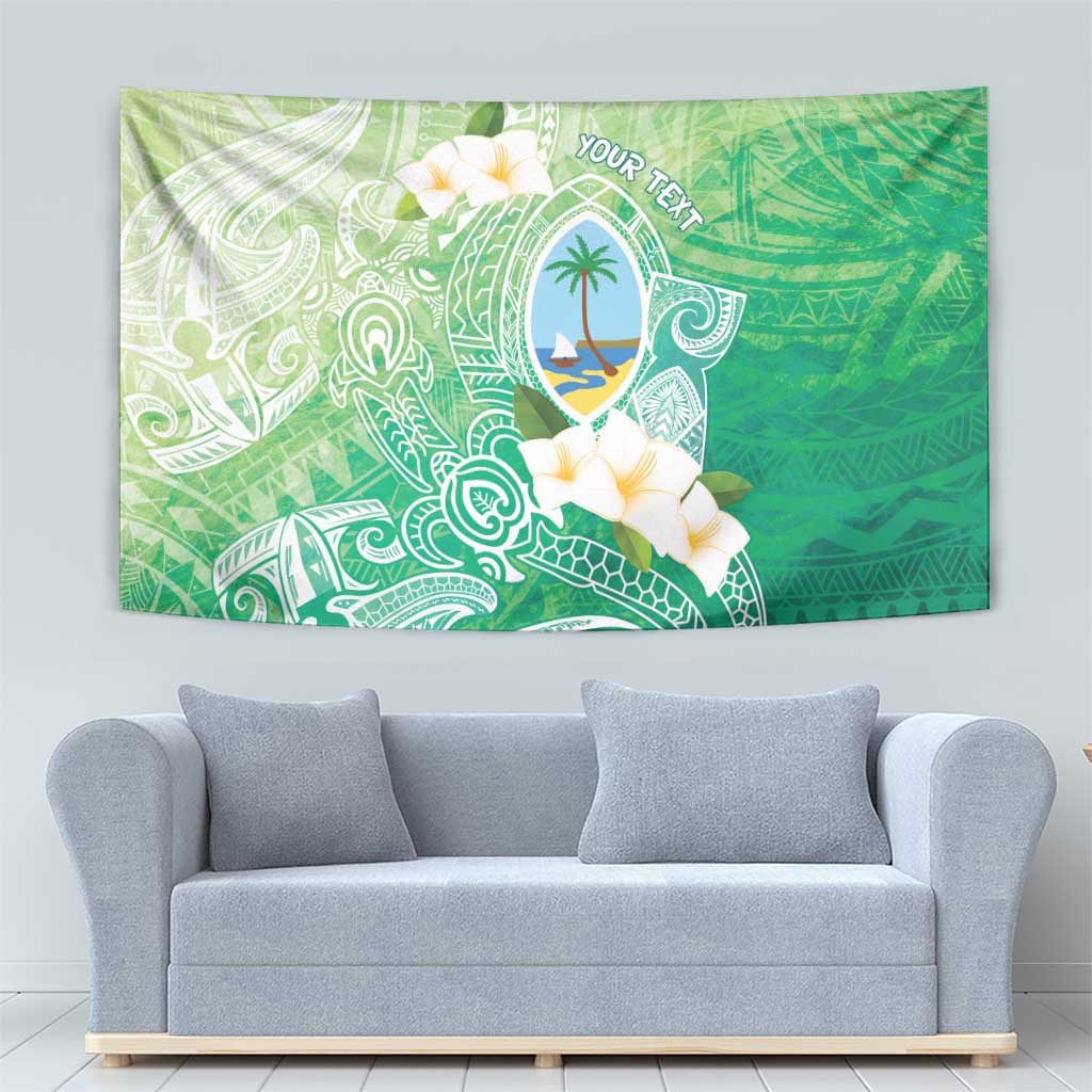 Hafa Adai Guam Chamorro Personalized Tapestry Summer Green Latte Stone with Guasali - Polynesian Pride