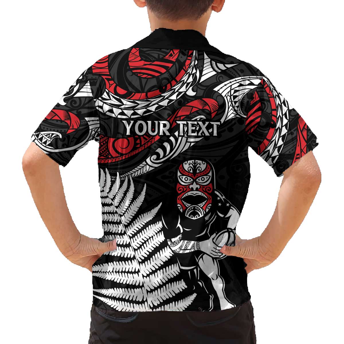 New Zealand Maori Rugby Personalised Family Matching Puletasi and Hawaiian Shirt Ta Moko Silver Fern LT7 - Polynesian Pride