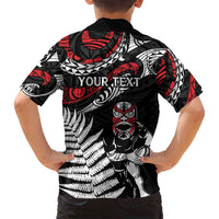 New Zealand Maori Rugby Personalised Family Matching Summer Maxi Dress and Hawaiian Shirt Ta Moko Silver Fern LT7 - Polynesian Pride