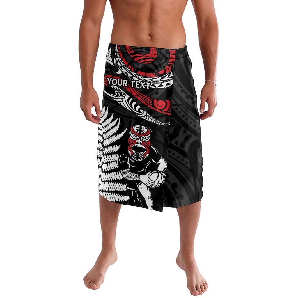 New Zealand Maori Rugby Personalised Lavalava Ta Moko Silver Fern