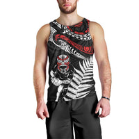 New Zealand Maori Rugby Personalised Men Tank Top Ta Moko Silver Fern