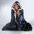 New Zealand Maori Rugby Personalised Hooded Blanket Ta Moko Silver Fern - Paua Blue