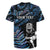 New Zealand Maori Rugby Personalised Rugby Jersey Ta Moko Silver Fern - Paua Blue