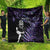 New Zealand Maori Rugby Personalised Quilt Ta Moko Silver Fern - Paua Purple