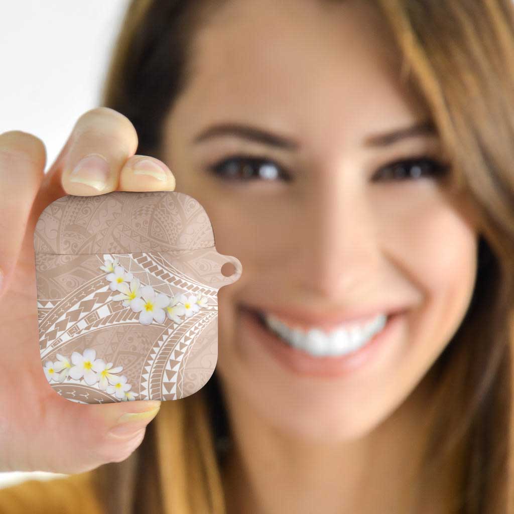 Polynesian Vintage Floral AirPods Case Beige Motifs - Polynesian Pride