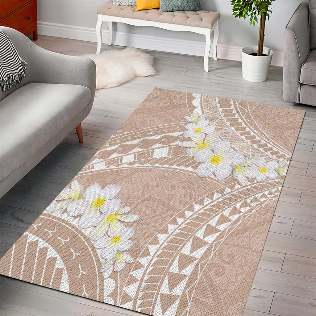 Polynesian Vintage Floral Area Rug Beige Motifs - Polynesian Pride