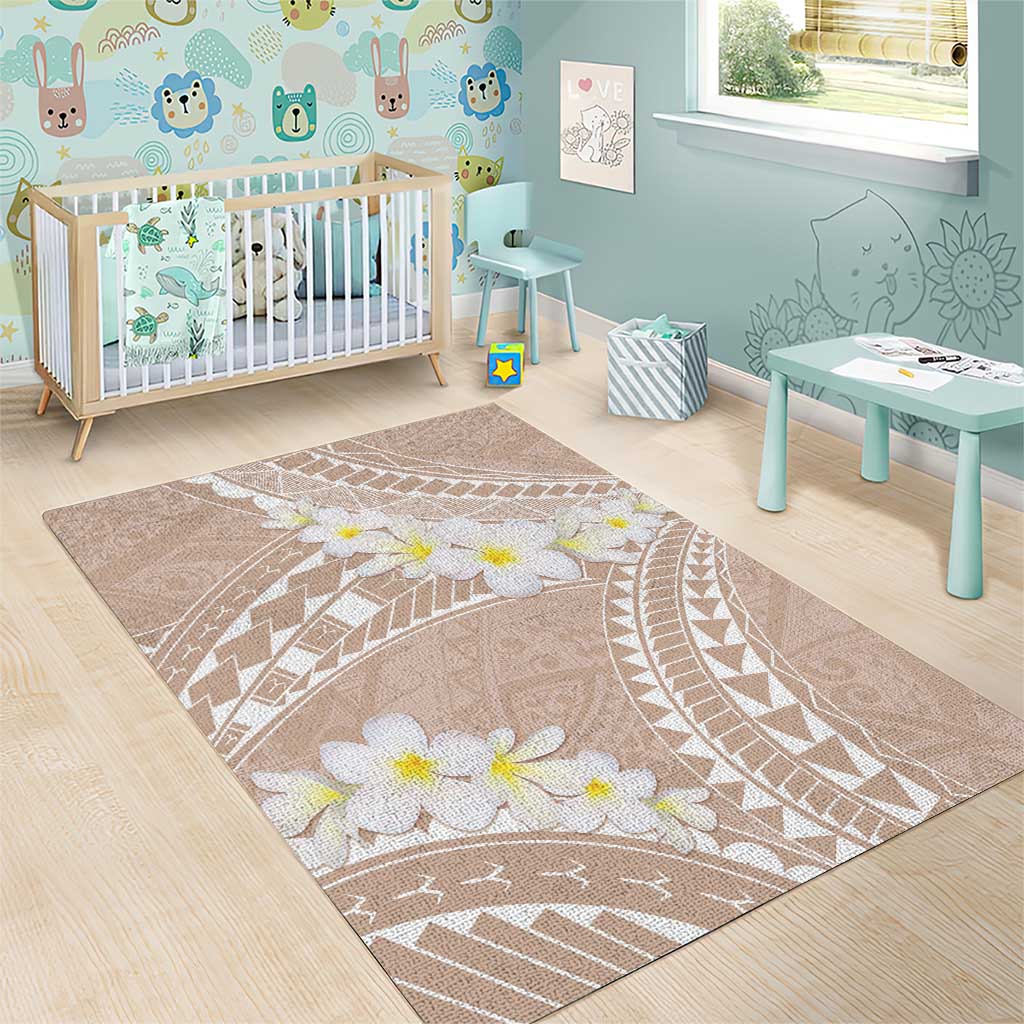 Polynesian Vintage Floral Area Rug Beige Motifs - Polynesian Pride