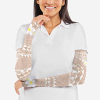 Polynesian Vintage Floral Arm Sleeves Beige Motifs - Polynesian Pride