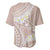Polynesian Vintage Floral Baseball Jersey Beige Motifs - Polynesian Pride