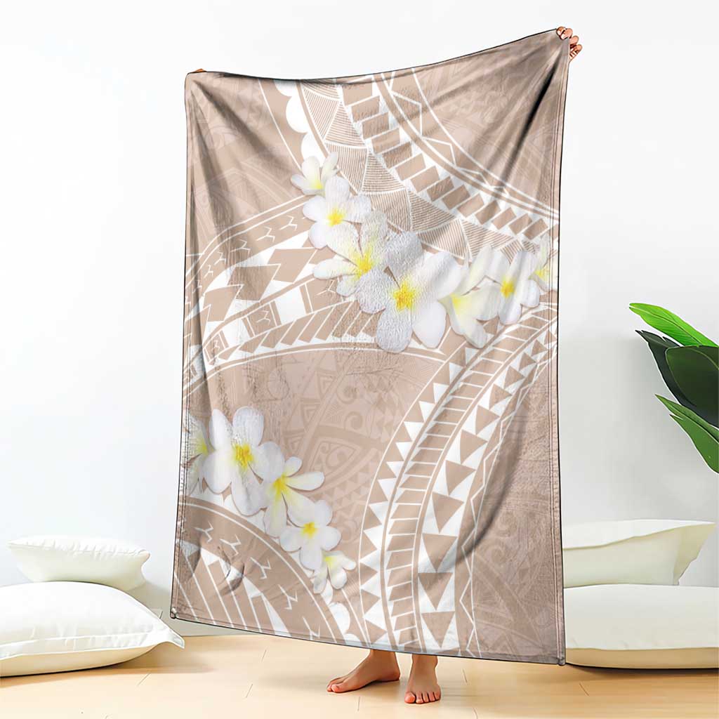 Polynesian Vintage Floral Blanket Beige Motifs - Polynesian Pride