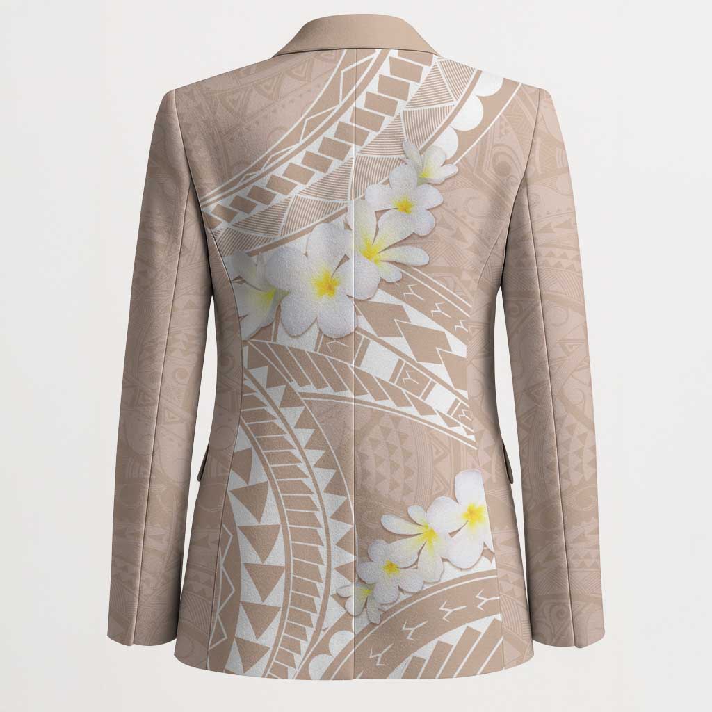 Polynesian Vintage Floral Blazer Beige Motifs - Polynesian Pride