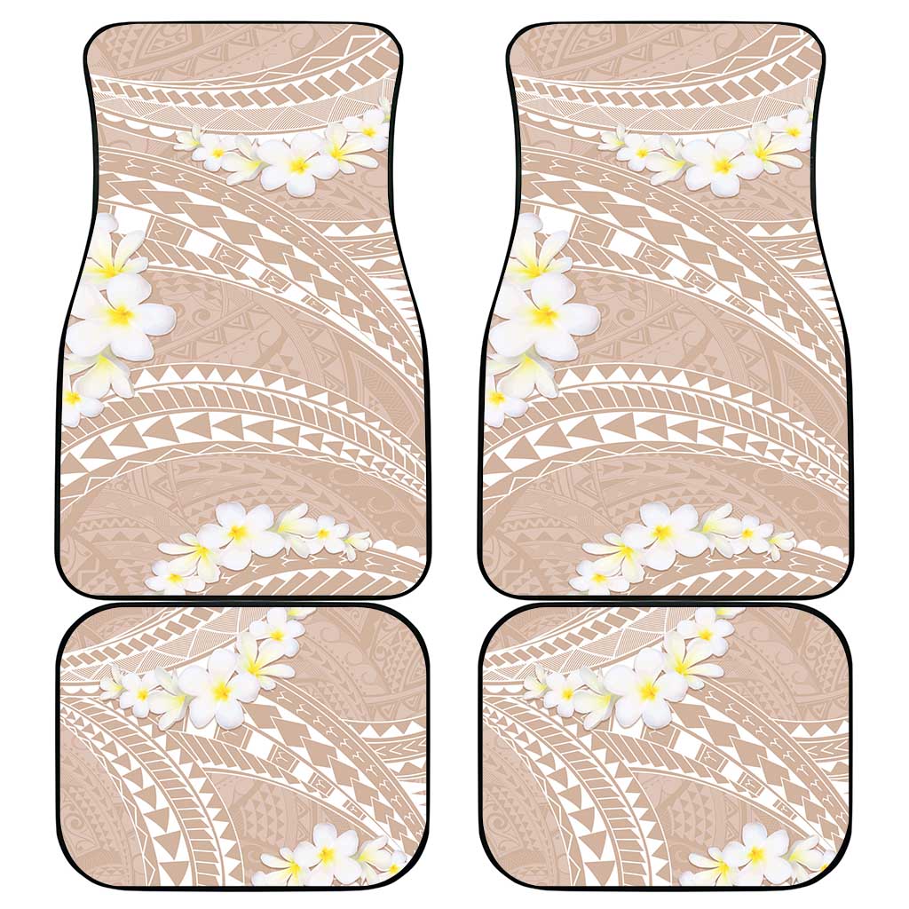 Polynesian Vintage Floral Car Mats Beige Motifs - Polynesian Pride