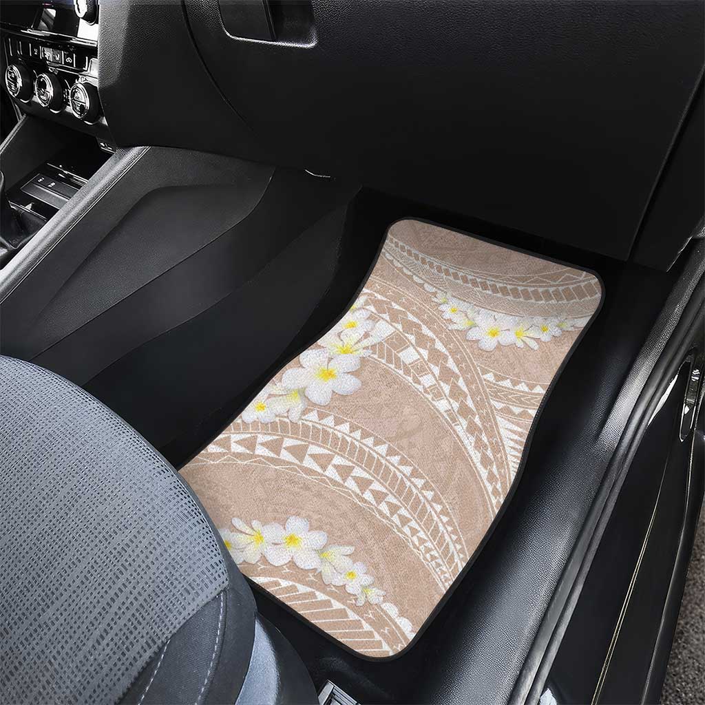 Polynesian Vintage Floral Car Mats Beige Motifs - Polynesian Pride