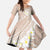 Polynesian Vintage Floral Family Matching Long Sleeve Bodycon Dress and Hawaiian Shirt Beige Motifs - Polynesian Pride
