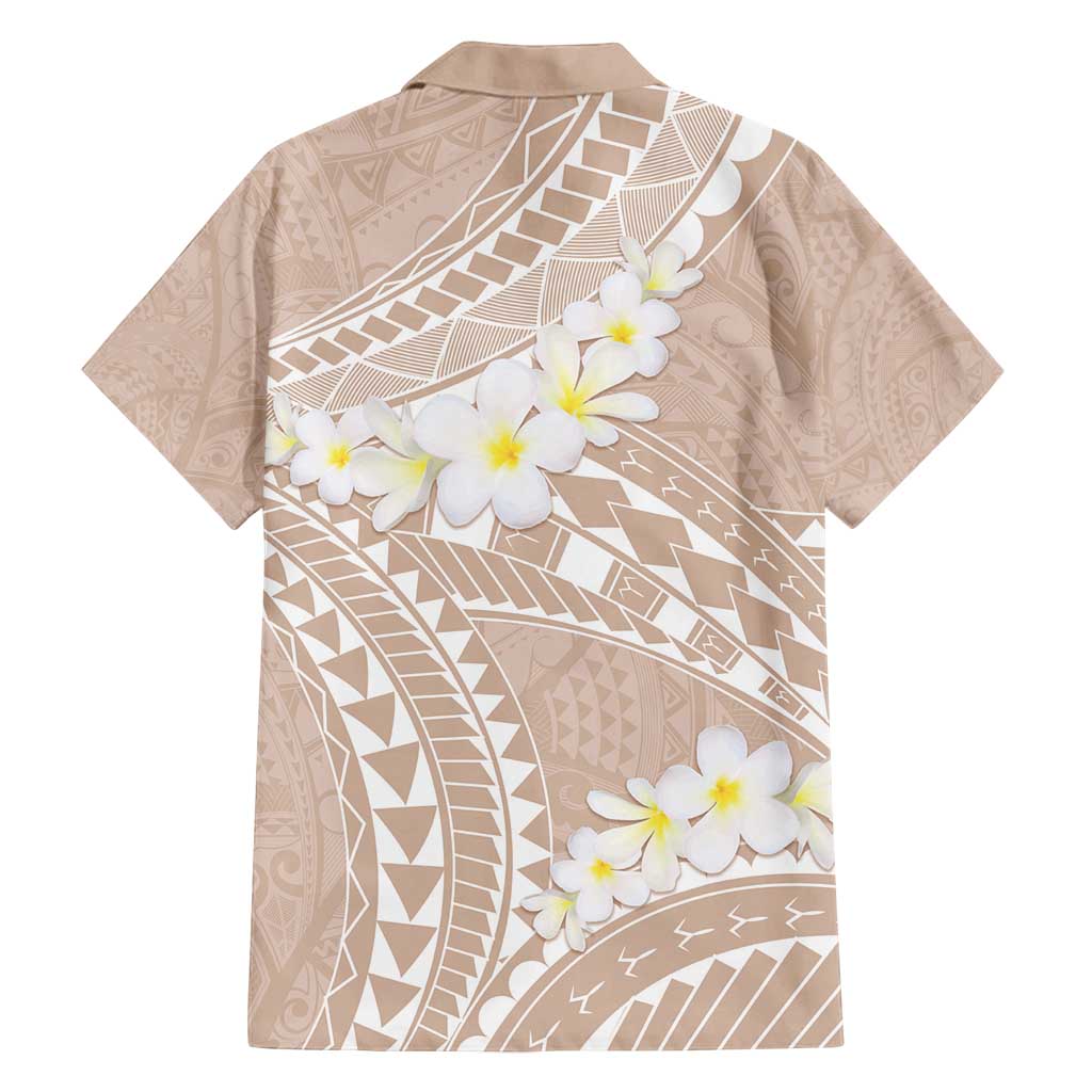 Polynesian Vintage Floral Family Matching Long Sleeve Bodycon Dress and Hawaiian Shirt Beige Motifs LT7 - Polynesian Pride