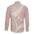Polynesian Vintage Floral Family Matching Long Sleeve Bodycon Dress and Hawaiian Shirt Beige Motifs - Polynesian Pride