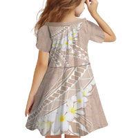 Polynesian Vintage Floral Family Matching Mermaid Dress and Hawaiian Shirt Beige Motifs LT7 - Polynesian Pride