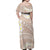 Polynesian Vintage Floral Family Matching Off Shoulder Maxi Dress and Hawaiian Shirt Beige Motifs - Polynesian Pride